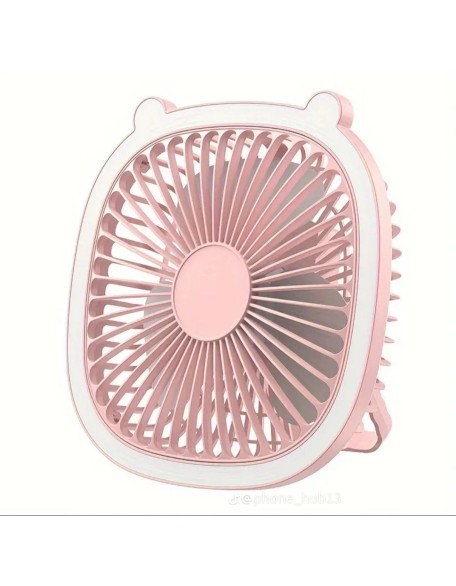 LED Işıklı Sessiz Masa ve Duvar Tipi Fan | USB Şarjlı Mini Kare Vantilatör