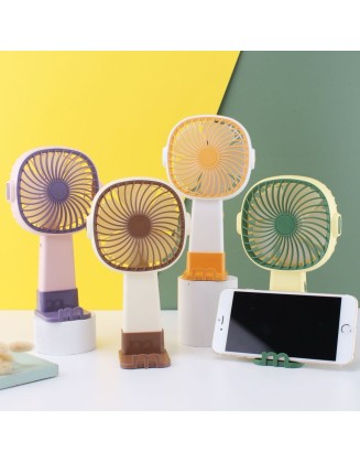 Telefon Standlı Şarjlı Masa Fanı – USB El Tipi Vantilatör, Sessiz ve Taşınabilir (Renkli Tasarım)