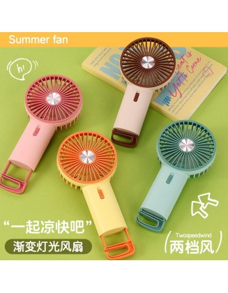 İki Kademeli Şarjlı Mini El Fanı – USB Sessiz Vantilatör, Askılı Taşınabilir Model