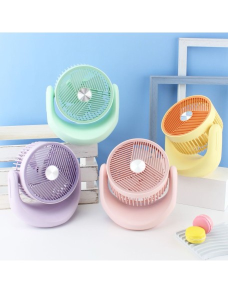 Pastel Renkli Dönebilen Başlıklı Masa Fanı – USB Şarjlı Sessiz Mini Vantilatör (360° Ayarlanabilir)