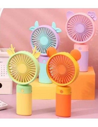 Hayvan Figürlü Şarjlı Mini El Fanı – Çocuklar İçin USB Sessiz Vantilatör (Sevimli Kulak Tasarımlı)
