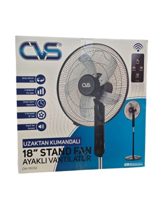 CVS DN-91032 Uzaktan Kumandalı 18” Ayaklı Vantilatör – Sessiz, 3 Kademeli, Zaman Ayarlı Fan