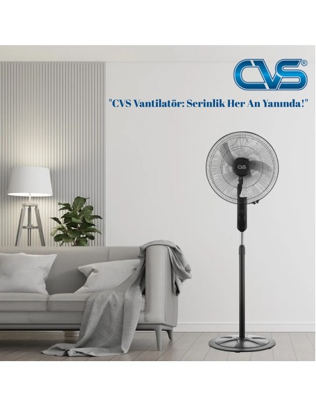 CVS DN-91032 Uzaktan Kumandalı 18” Ayaklı Vantilatör – Sessiz, 3 Kademeli, Zaman Ayarlı Fan
